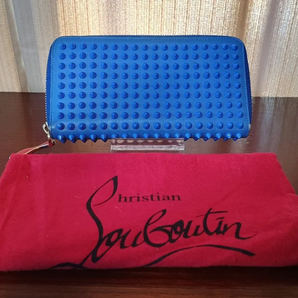 Christian Louboutin Panettone blue spiked long wallet - Picture 1 of 12